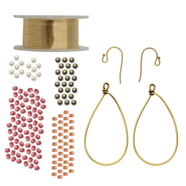 Calypso Wire Wrapped Earrings in Apricot - Exclusive Beadaholique Jewelry Kit Online - Image 2