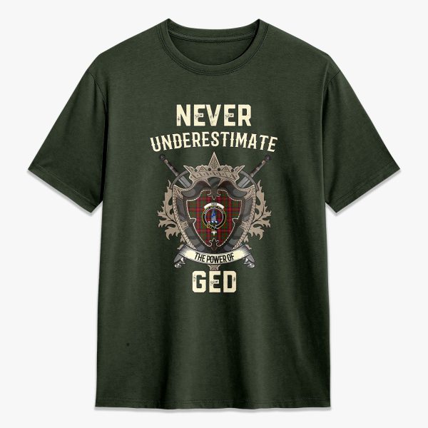 Ged Tartan Crest 2D T-shirt - Never Underestimate Style Sale - Image 5