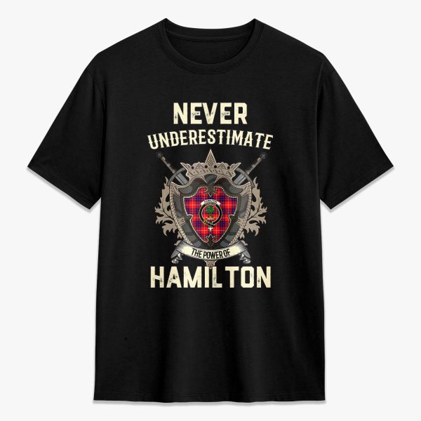 Hamilton Modern Tartan Crest 2D T-shirt - Never Underestimate Style Cheap