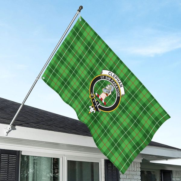 Clephan (or Clephane) Tartan Crest House Flag Discount