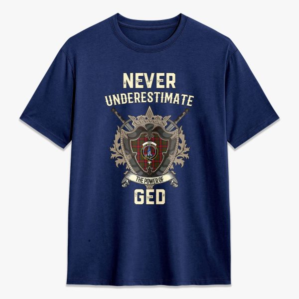 Ged Tartan Crest 2D T-shirt - Never Underestimate Style Sale - Image 3
