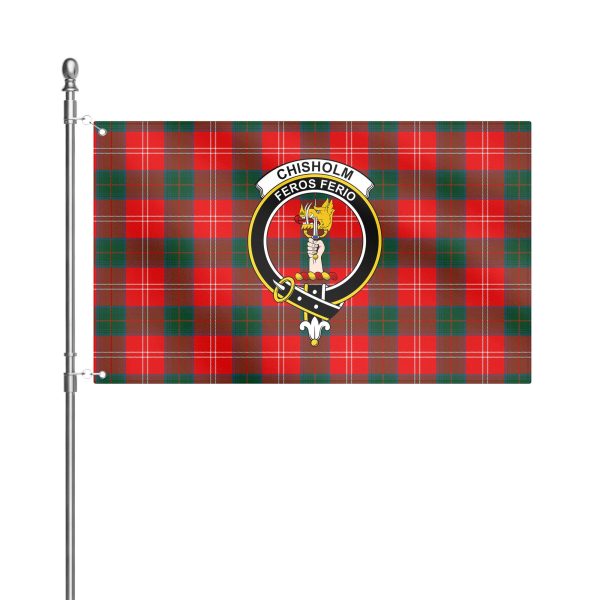 Chisholm Modern Tartan Crest House Flag Discount - Image 2