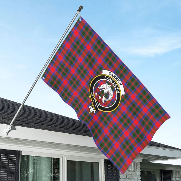 Carrick District Tartan Crest House Flag Cheap