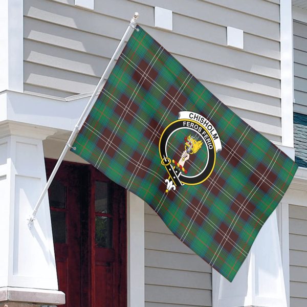 Chisholm Hunting Ancient Tartan Crest House Flag Online now - Image 3