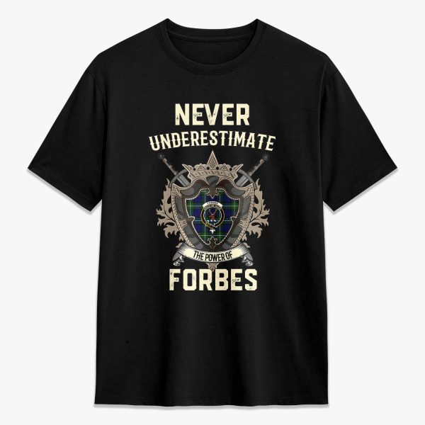 Forbes Modern Tartan Crest 2D T-shirt - Never Underestimate Style Sale