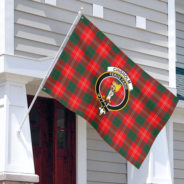 Chisholm Modern Tartan Crest House Flag Discount - Image 3