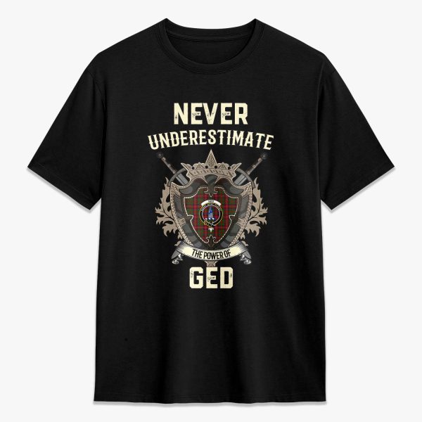 Ged Tartan Crest 2D T-shirt - Never Underestimate Style Sale