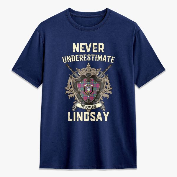Lindsay Ancient Tartan Crest 2D T-shirt - Never Underestimate Style Cheap - Image 3