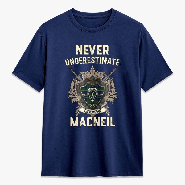 MacNeil of Colonsay Modern Tartan Crest 2D T-shirt - Never Underestimate Style Supply - Image 3