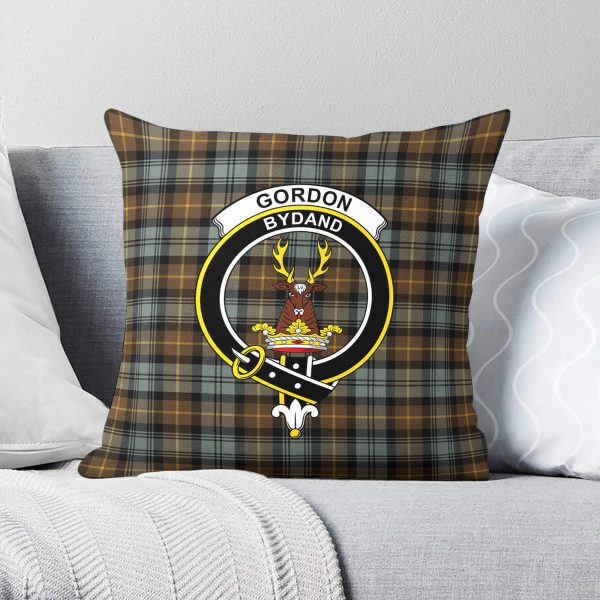 Gordon Weathered Tartan Crest Pillow Cover Sale