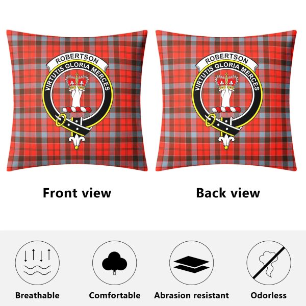 Robertson Weathered Tartan Crest Pillow Cover Online - Image 4