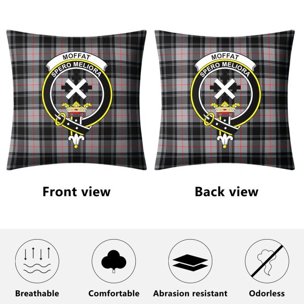 Moffat Modern Tartan Crest Pillow Cover For Sale - Image 4