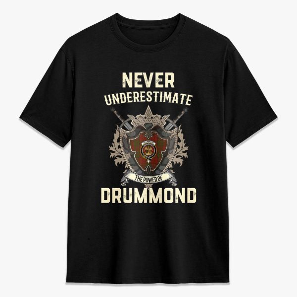 Drummond Clan Tartan Crest 2D T-shirt - Never Underestimate Style Hot on Sale