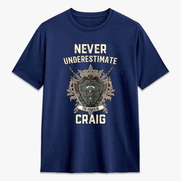Craig Tartan Crest 2D T-shirt - Never Underestimate Style Online now - Image 3