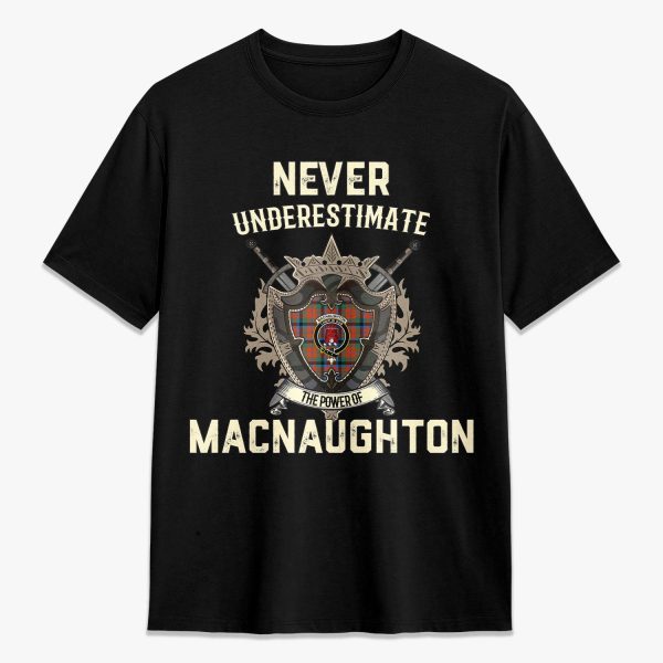 MacNaughton Ancient Tartan Crest 2D T-shirt - Never Underestimate Style For Discount