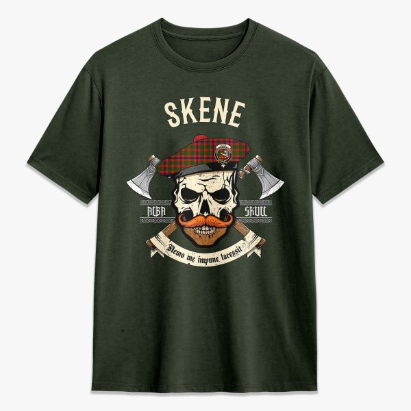Skene Modern Tartan Crest 2D T-shirt - Alba Skull Style Online Hot Sale - Image 5