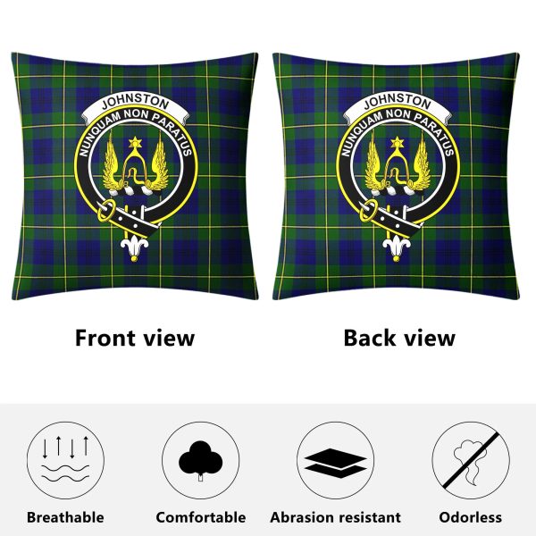 Johnston Modern Tartan Crest Pillow Cover For Sale - Image 4