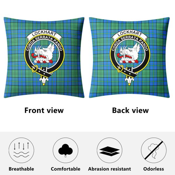 Lockhart Tartan Crest Pillow Cover Online now - Image 4