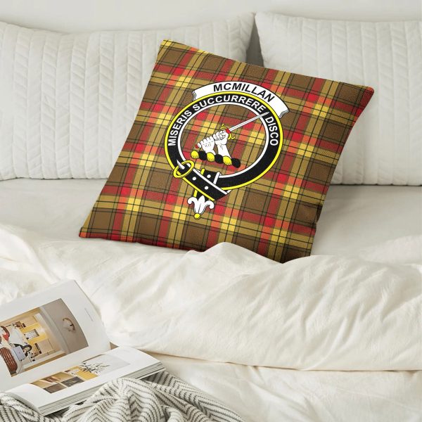 McMillan Old Weathered Tartan Crest Pillow Cover Online - Image 2