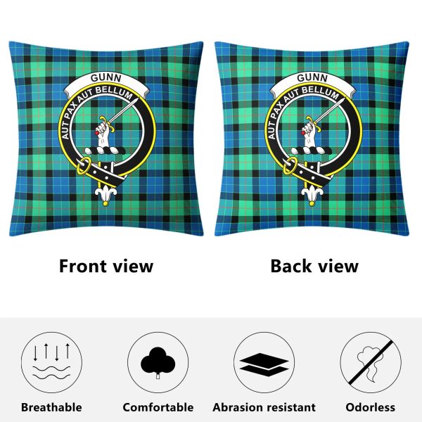 Gunn Ancient Tartan Crest Pillow Cover Online - Image 4