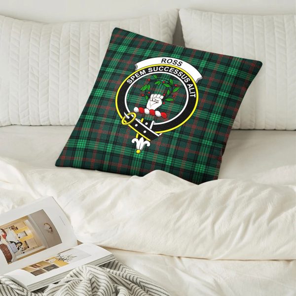 Ross Hunting Modern Tartan Crest Pillow Cover For Sale - Image 2