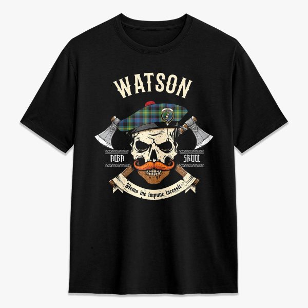 Watson Ancient Tartan Crest 2D T-shirt - Alba Skull Style Online