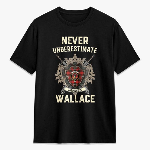 Wallace Weathered Tartan Crest 2D T-shirt - Never Underestimate Style Sale