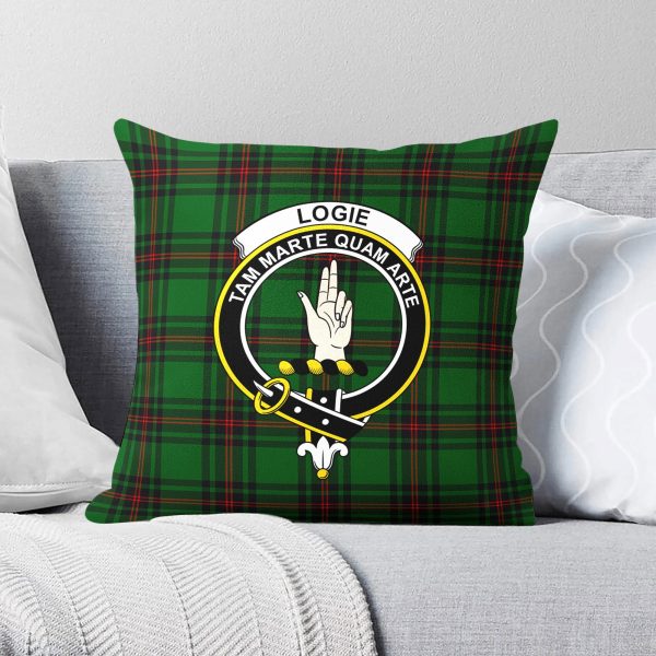 Logie Tartan Crest Pillow Cover Online Sale