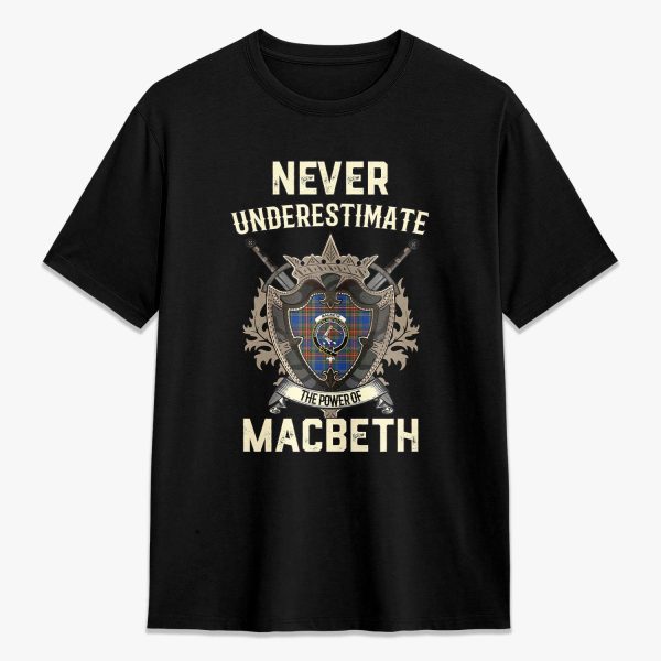 MacBeth Ancient Tartan Crest 2D T-shirt - Never Underestimate Style Online now