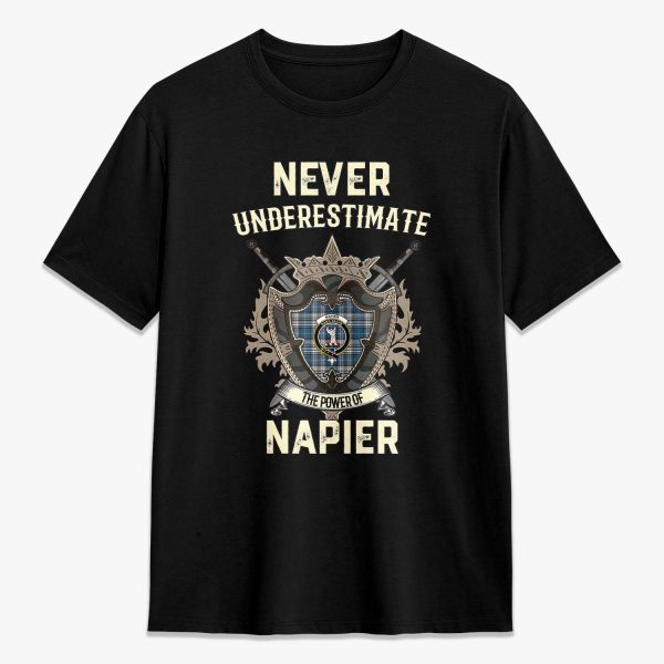 Napier Modern Tartan Crest 2D T-shirt - Never Underestimate Style Fashion