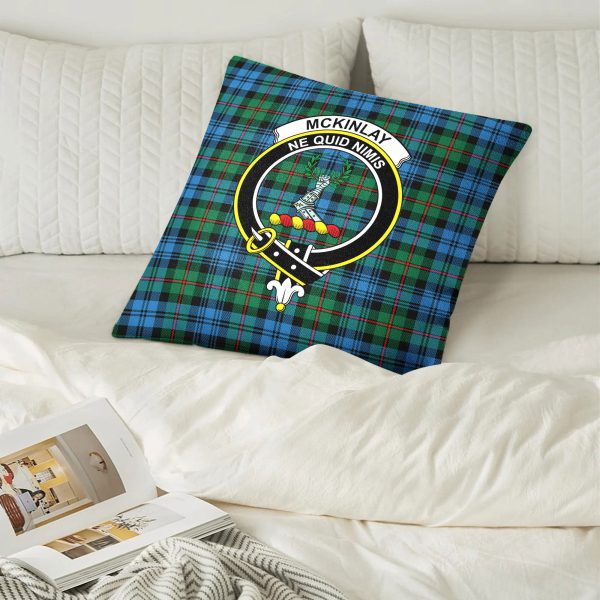 McKinlay Ancient Tartan Crest Pillow Cover Online now - Image 2