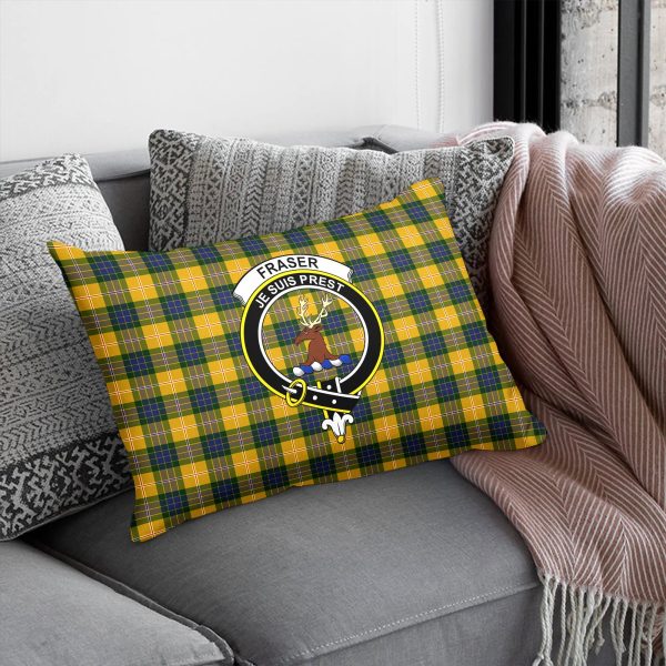 Fraser (of Lovat) Yellow Tartan Crest Pillow Cover Online now - Image 5