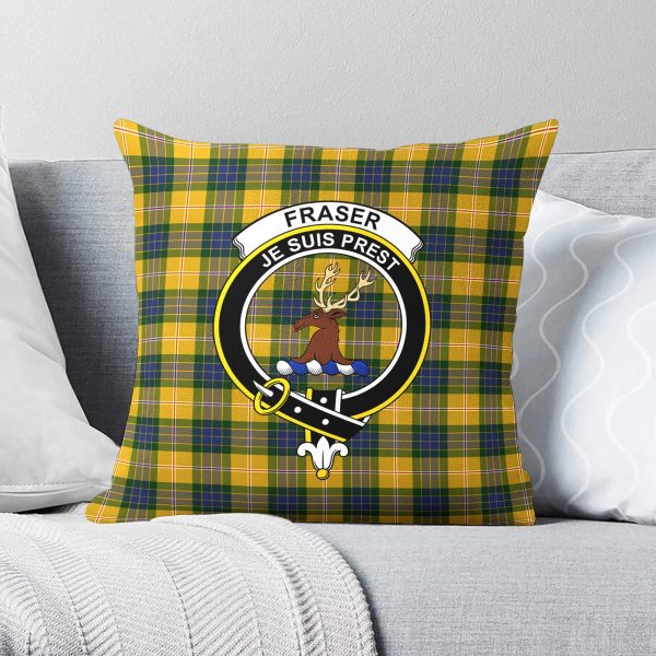 Fraser (of Lovat) Yellow Tartan Crest Pillow Cover Online now