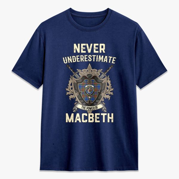 MacBeth Ancient Tartan Crest 2D T-shirt - Never Underestimate Style Online now - Image 3