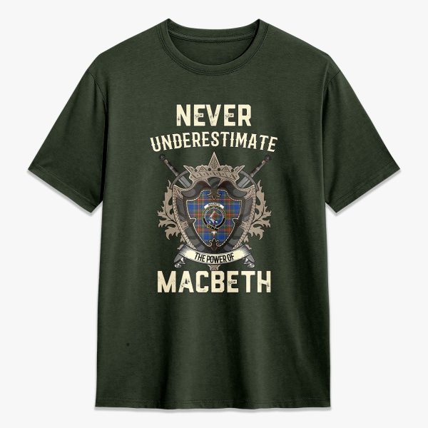 MacBeth Ancient Tartan Crest 2D T-shirt - Never Underestimate Style Online now - Image 5
