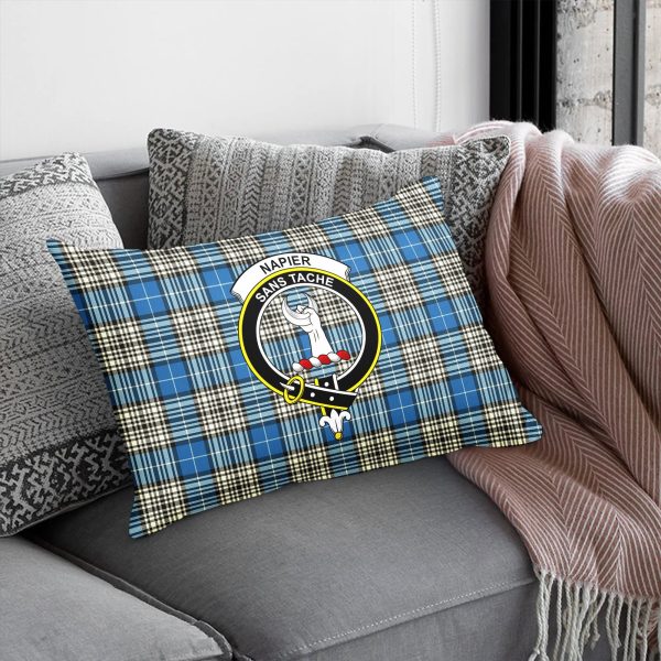 Napier Ancient Tartan Crest Pillow Cover For Sale - Image 5