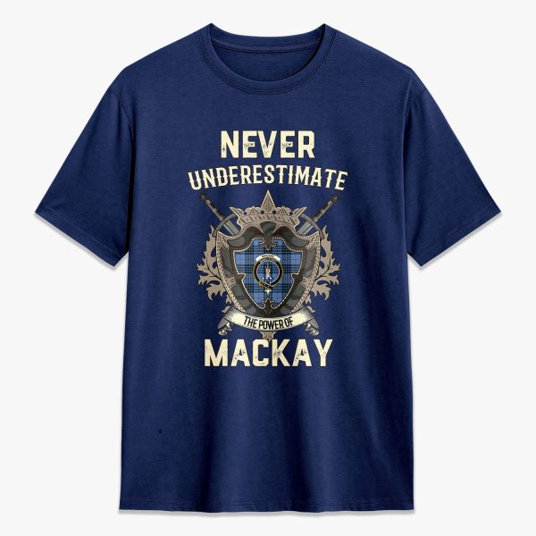 MacKay Blue Tartan Crest 2D T-shirt - Never Underestimate Style Online now - Image 3