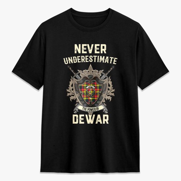 Dewar Tartan Crest 2D T-shirt - Never Underestimate Style Sale