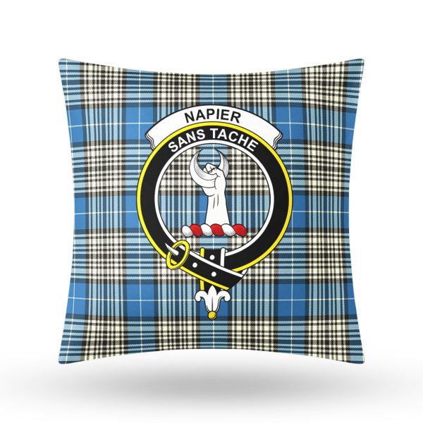 Napier Ancient Tartan Crest Pillow Cover For Sale - Image 3