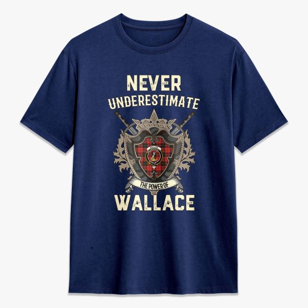Wallace Weathered Tartan Crest 2D T-shirt - Never Underestimate Style Sale - Image 3