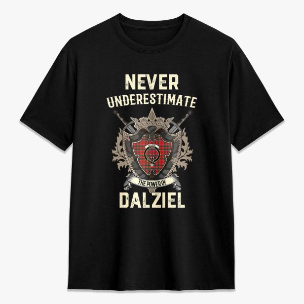 Dalziel Modern Tartan Crest 2D T-shirt - Never Underestimate Style Online Hot Sale