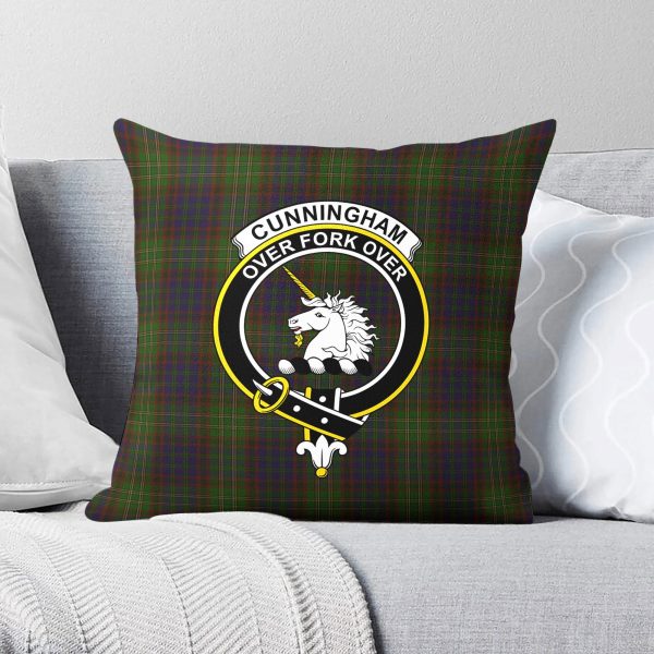 Cunningham Hunting Modern Tartan Crest Pillow Cover Supply