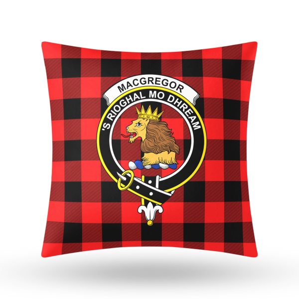 MacGregor Rob Roy Modern Tartan Crest Pillow Cover For Cheap - Image 3