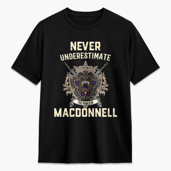 MacDonnell of Glengarry Modern Tartan Crest 2D T-shirt - Never Underestimate Style Discount