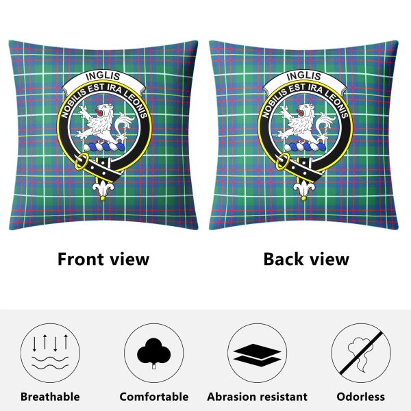 Inglis Ancient Tartan Crest Pillow Cover Sale - Image 4