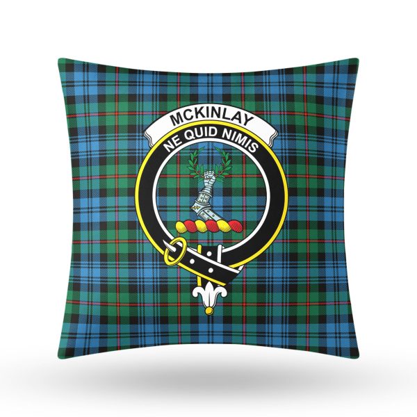 McKinlay Ancient Tartan Crest Pillow Cover Online now - Image 3