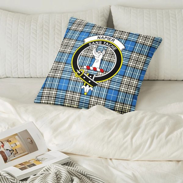Napier Ancient Tartan Crest Pillow Cover For Sale - Image 2