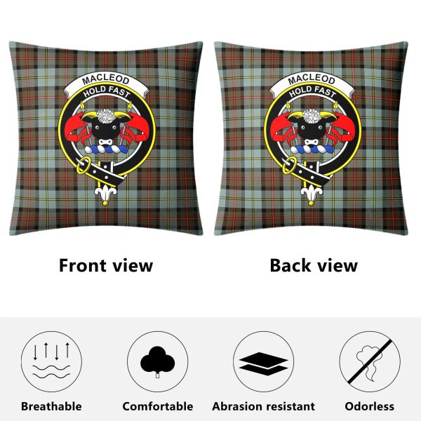 MacLeod of Harris Weathered Tartan Crest Pillow Cover For Cheap - Image 4