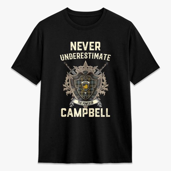 Campbell Argyll Weathered Tartan Crest 2D T-shirt - Never Underestimate Style Online