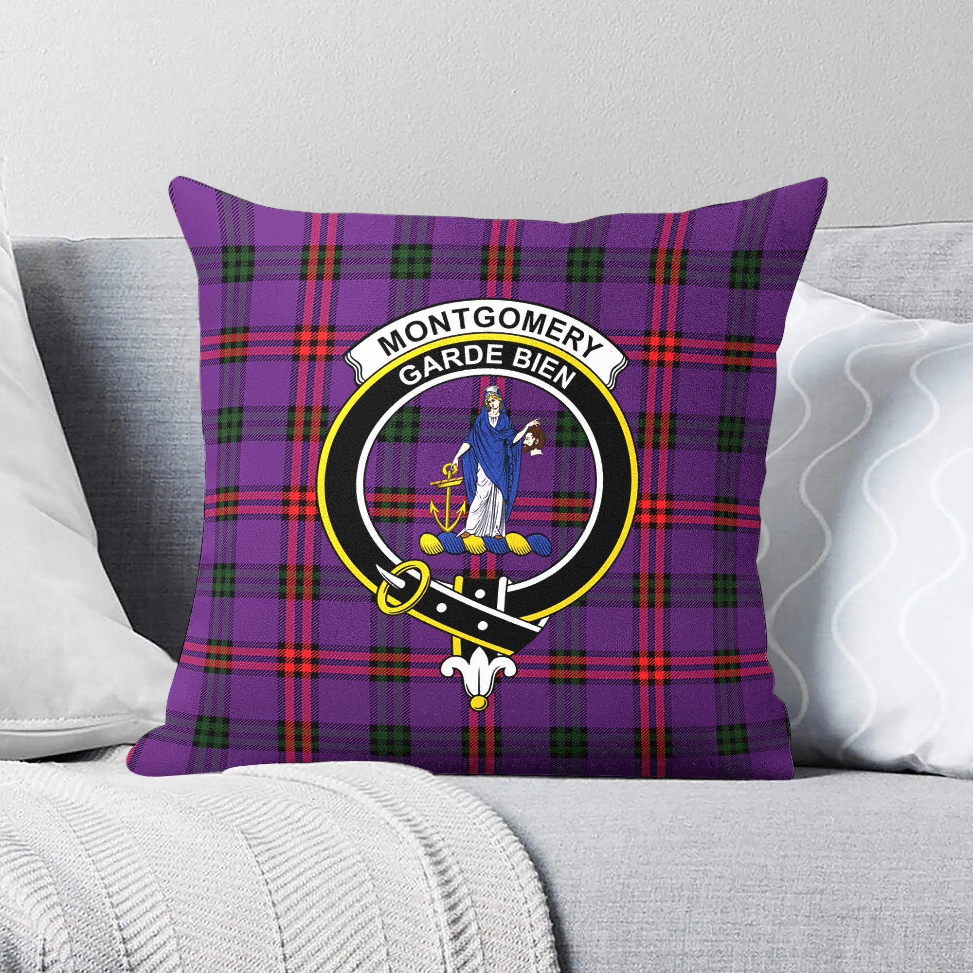 Montgomery Modern Tartan Crest Pillow Cover Fashion